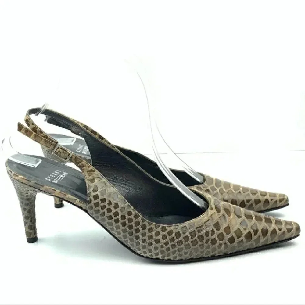 Stuart Weitzman heels 8.5 alligator print leather